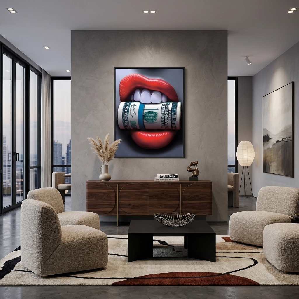 Lips Canvas Wall Art