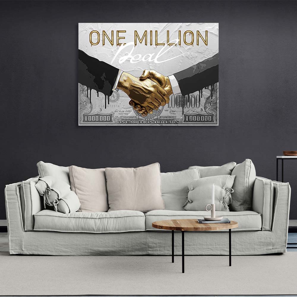 Canvas wall art print in a room