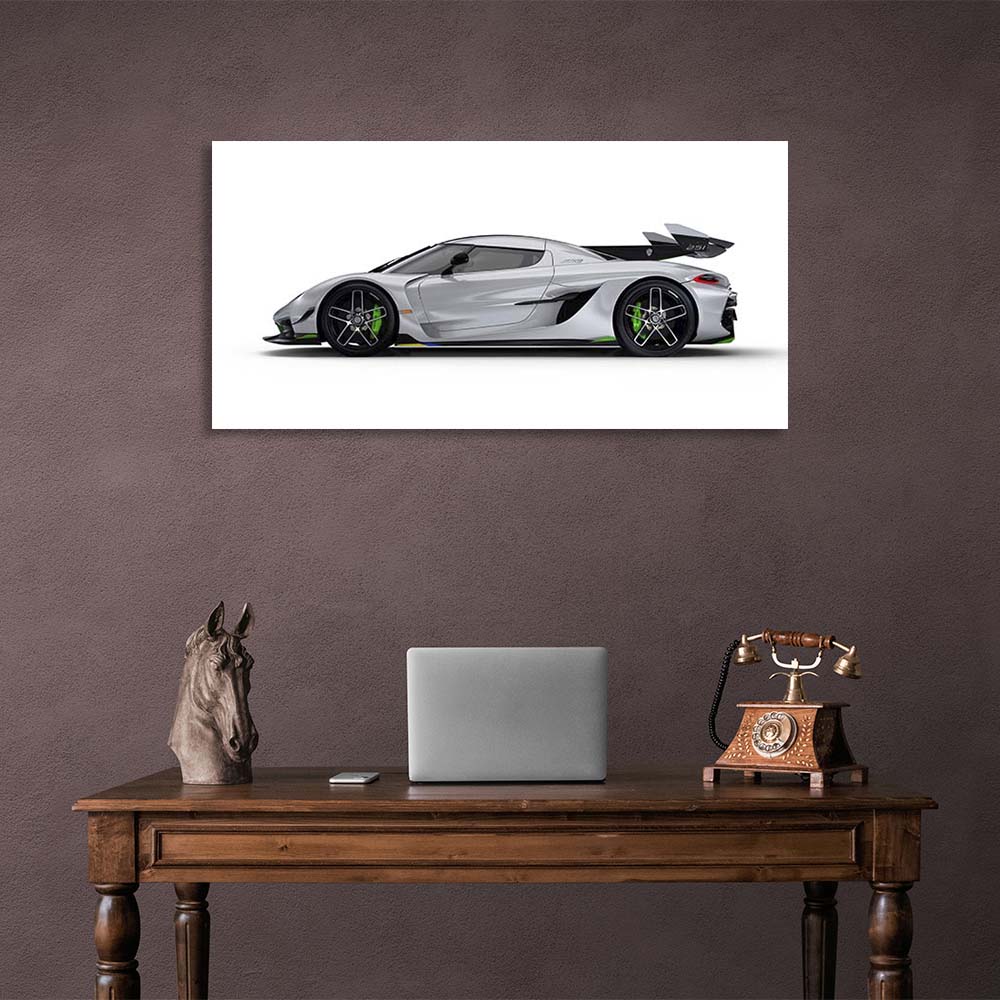 Canvas Wall Art Print Car Koenigsegg Jesko White
