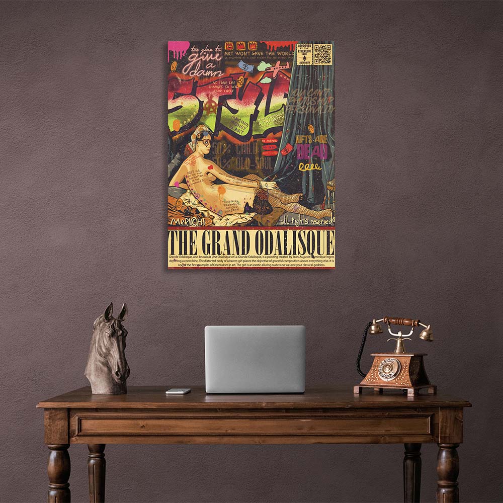 Pop art graffiti style odalistka Canvas Wall art Print
