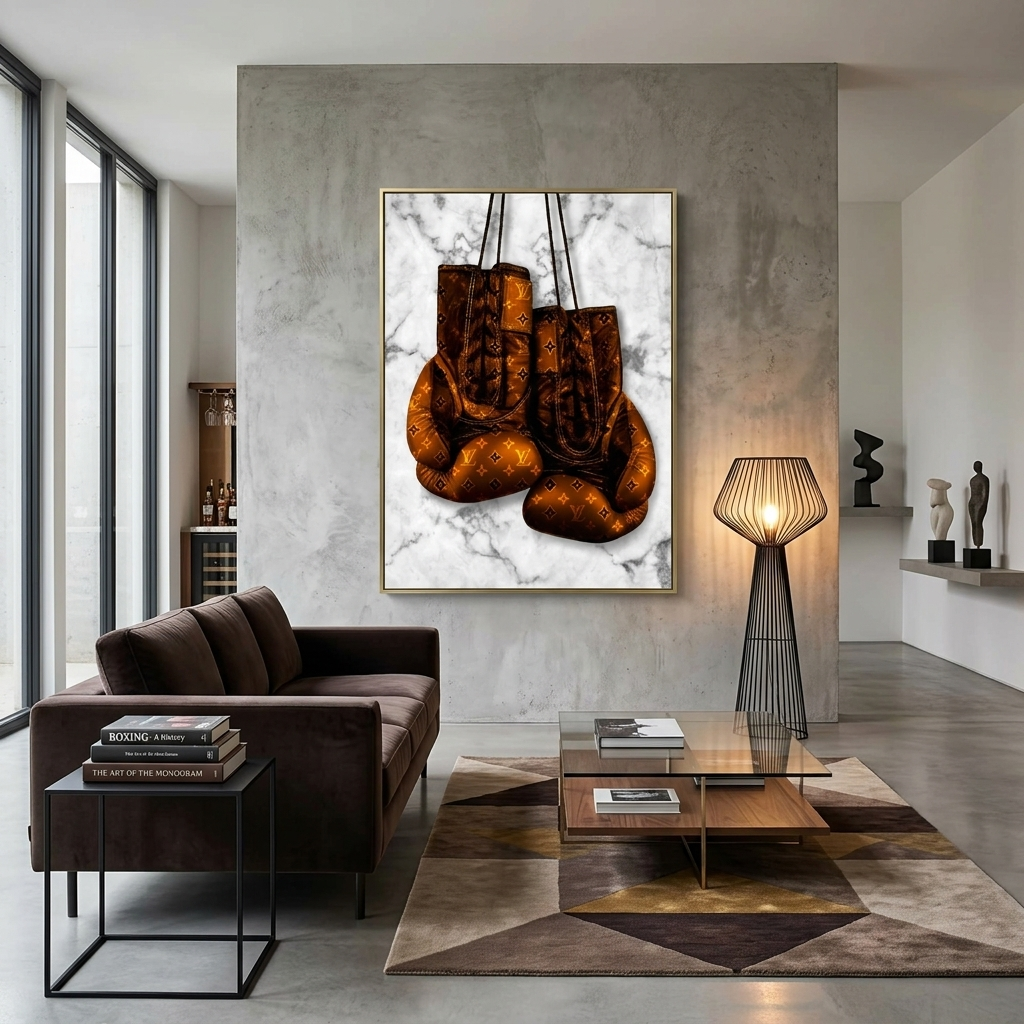 For motivation LV boxing gloves Motivational Canvas Wall Art Print