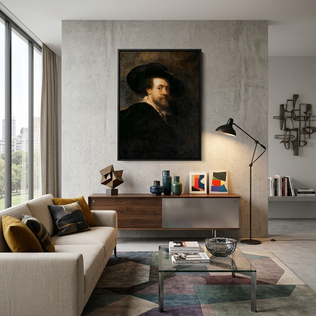 Self-Portrait by Peter Paul Rubens. Reproduction Canvas Wall Art Print