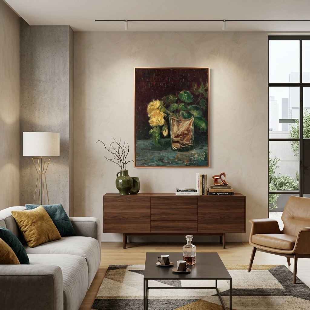 Yellow roses Reproduction Canvas Wall Art Print
