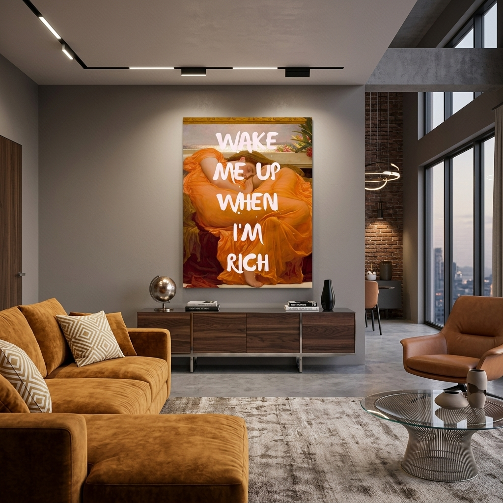 Canvas Wall Art Print Blazing June. Wake Me Up When I'M Rich