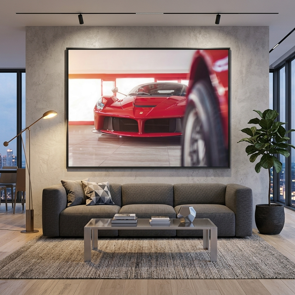 Red Ferrari Canvas Wall Art Print