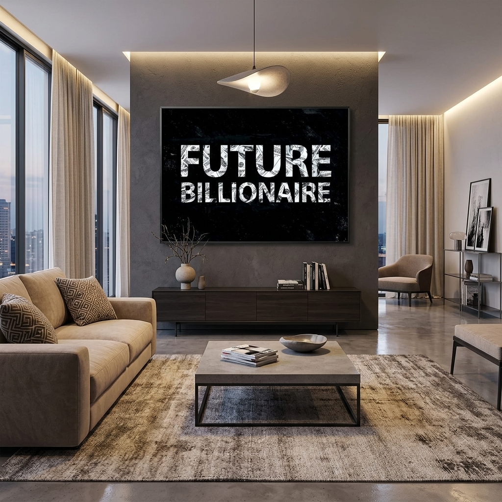 Future Billionaire. Motivational Canvas Wall Art Print