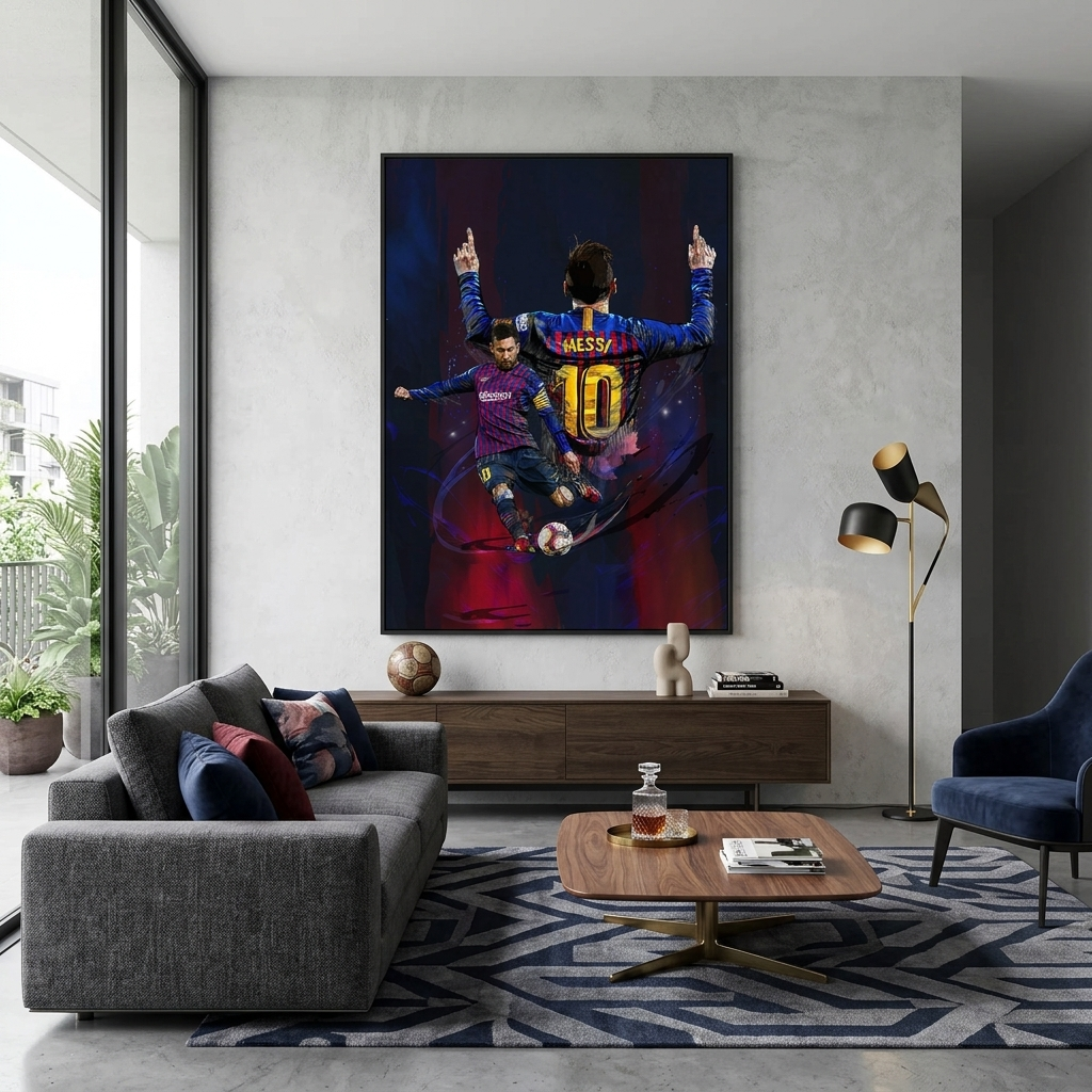 Footballer Lionel Messi Barcelona Canvas Wall Art Print