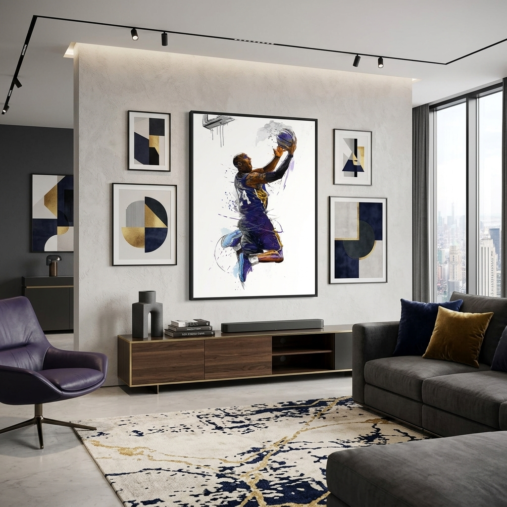 Los Angeles Lakers basketball player Kobe Bryant Canvas Wall Art Print