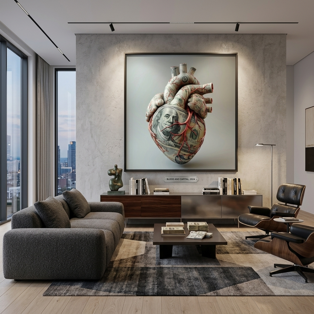 Financial Heart Canvas Wall Art - Unique Blend of Passion and Prosperity