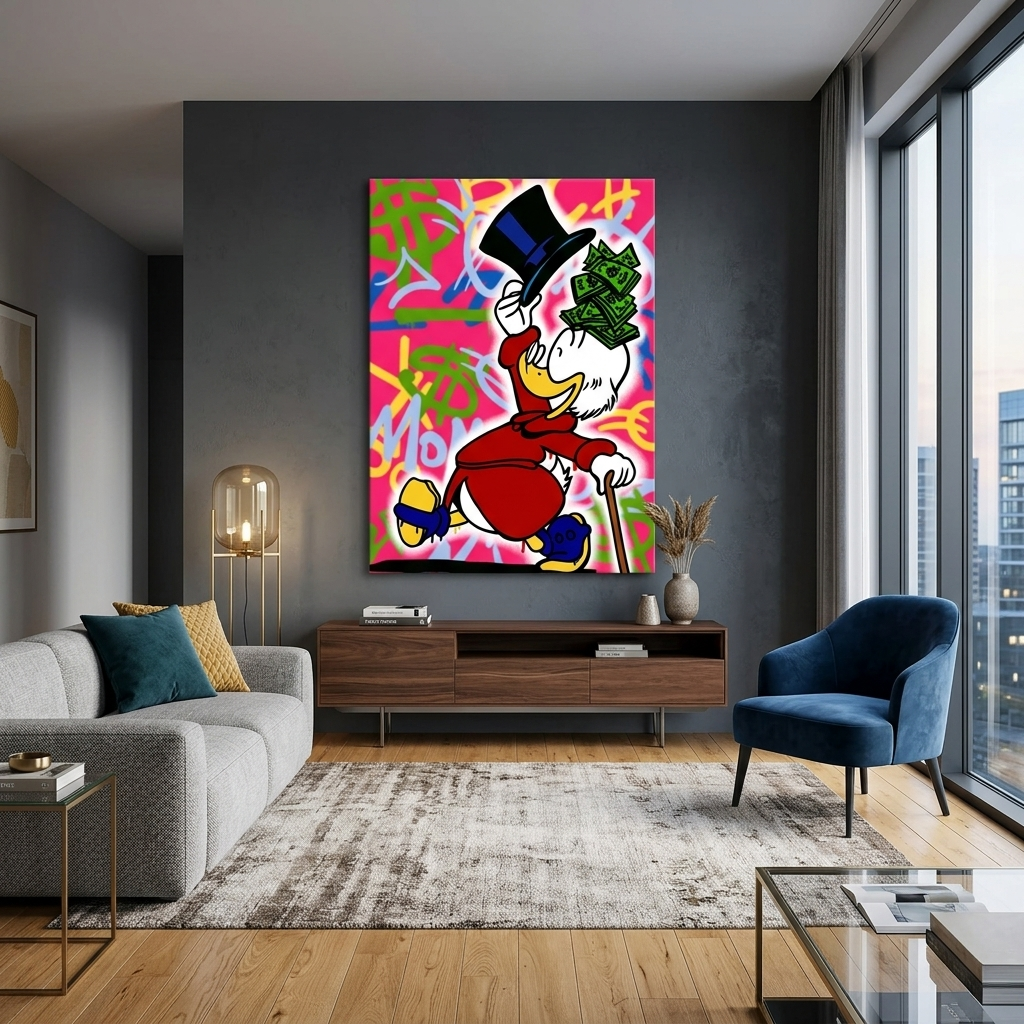 Happy Scrooge Inspirational Canvas Wall Art Print