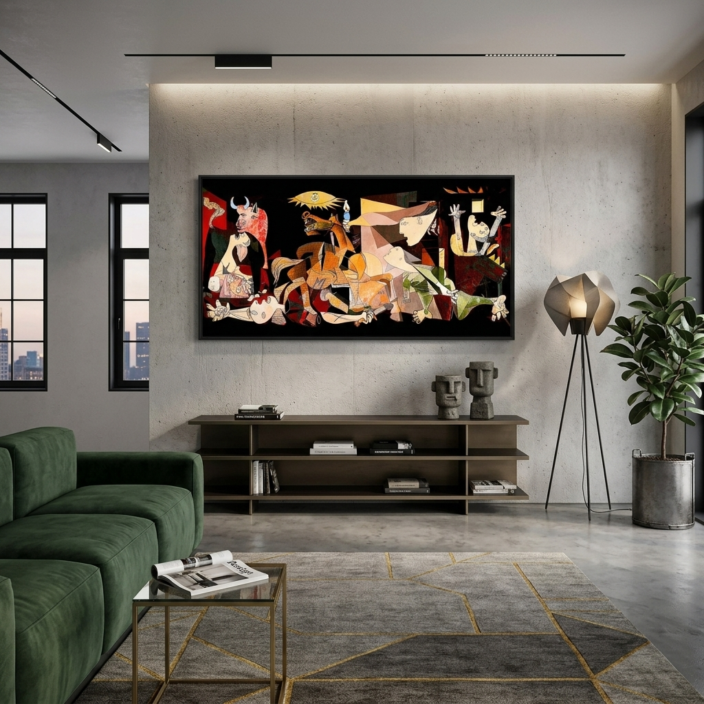 Reproduction by Pablo Picasso Guernica in color Canvas Wall Art Print