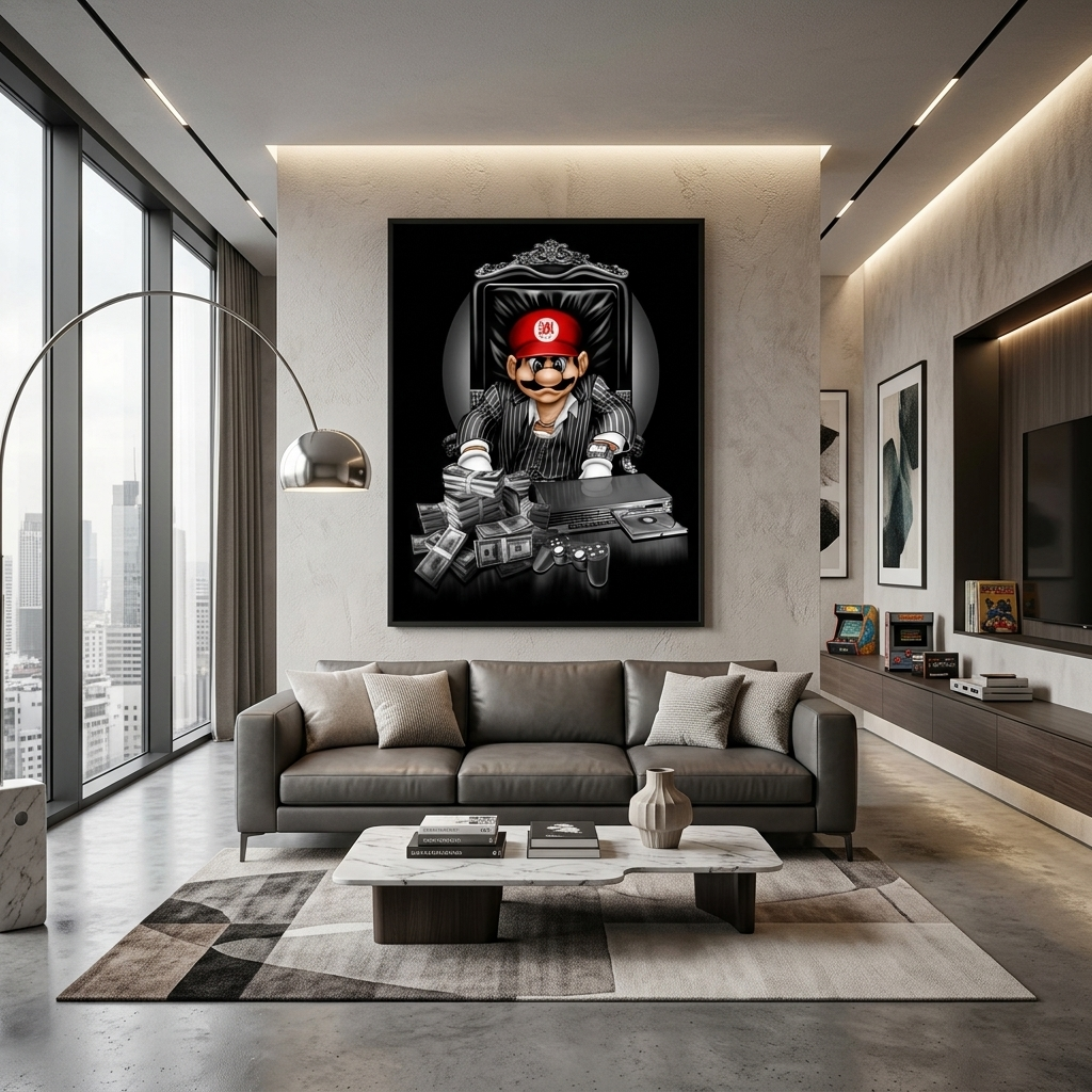 Mario Mafia Motivational Canvas Wall Art Print