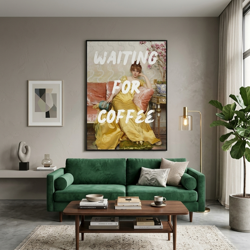 Canvas Wall Art Print Reverie. Waiting For Coffee