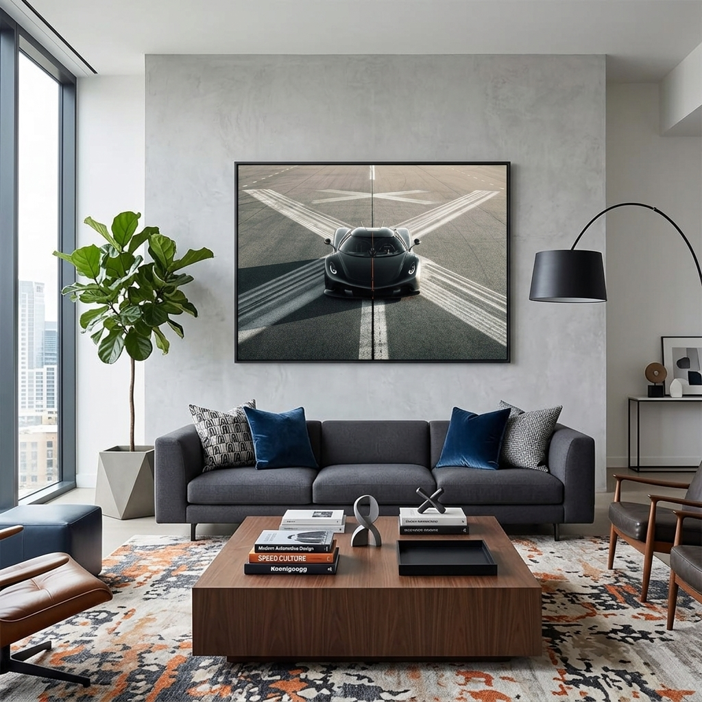 Canvas Wall Art Print Car Koenigsegg Jesko Absolut Black