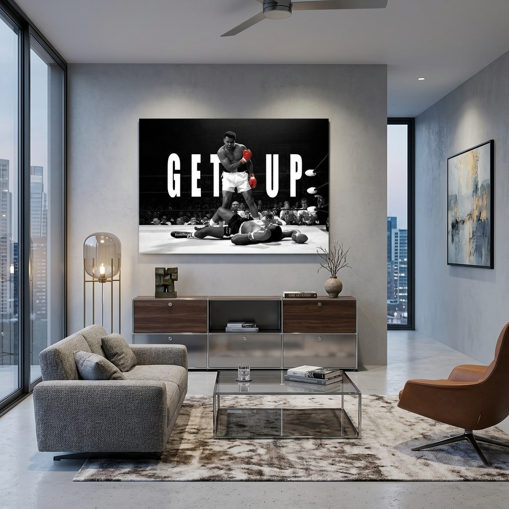 Muhamet Ali is in the ring in dark shades Canvas Wall Art Print