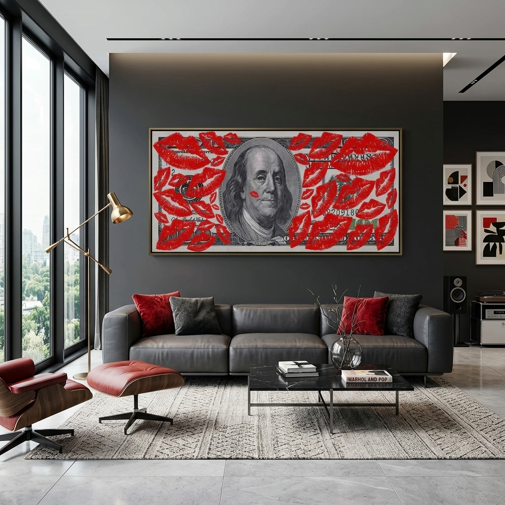 Inspirational Canvas Wall Art Print $100 in kisses