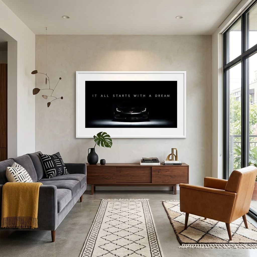 IT ALL STARTS WITH A DREAM CHEVROLET CORVET Canvas Wall Art