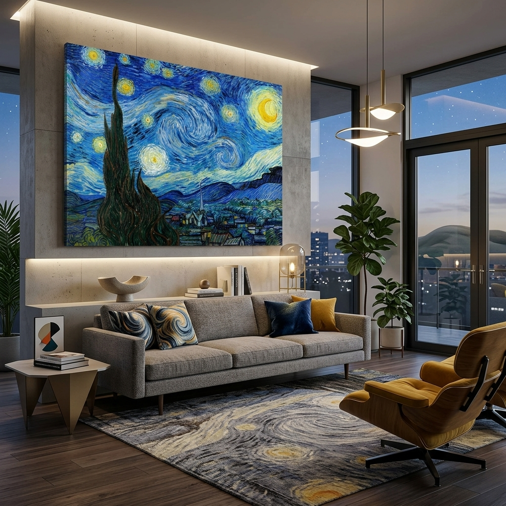 Starry nighte Reproduction Canvas Wall Art Print