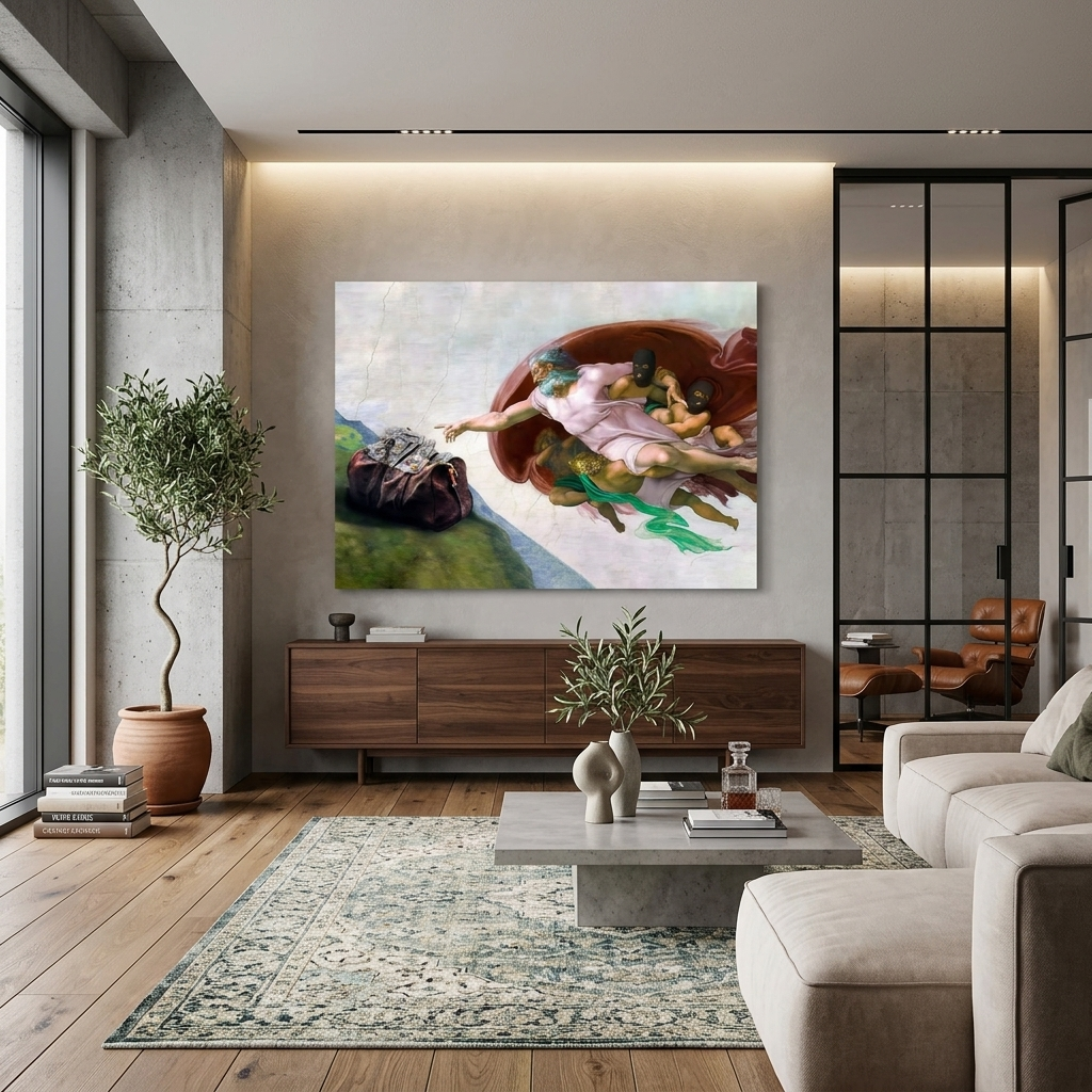The creation of money Inspirational Canvas Wall Art Print