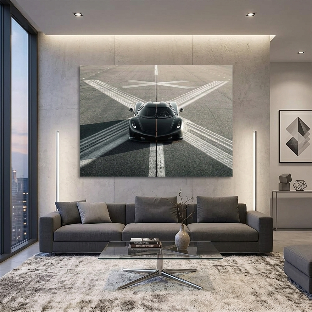 Canvas Wall Art Print Car Koenigsegg Jesko Absolut Black