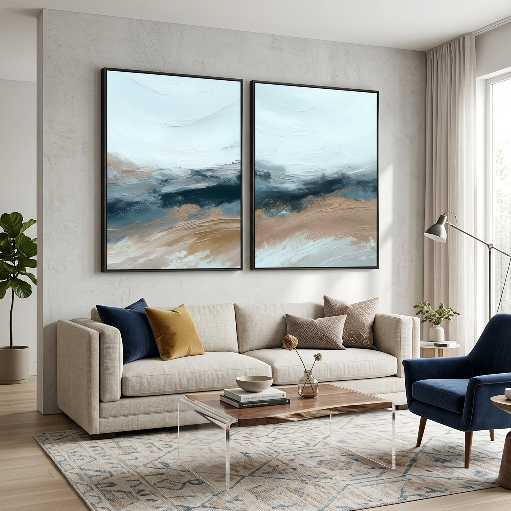 Modular nautical abstraction Multi Panel Canvas Wall Art Print