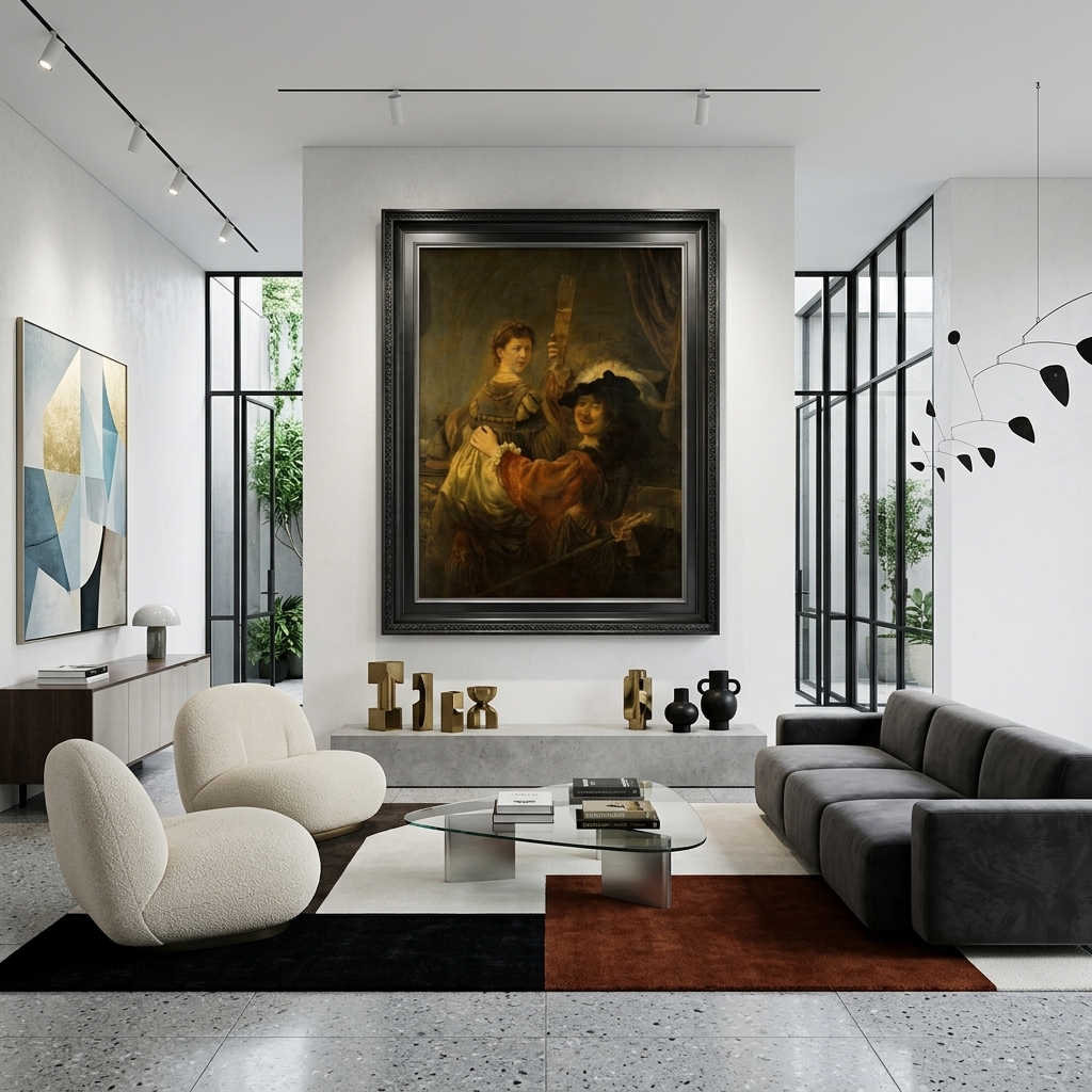 The Prodigal Son in the Tavern Rembrandt Reproduction Canvas Wall Art Print