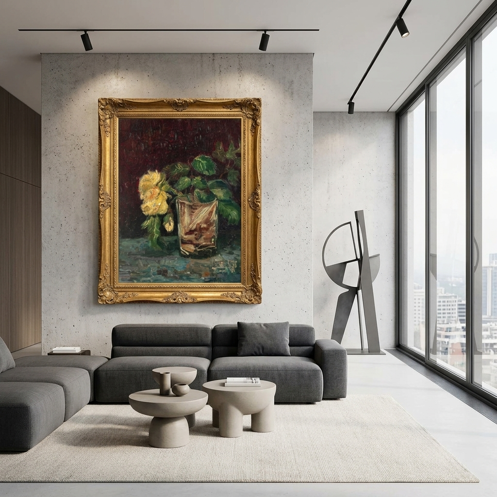 Yellow roses Reproduction Canvas Wall Art Print