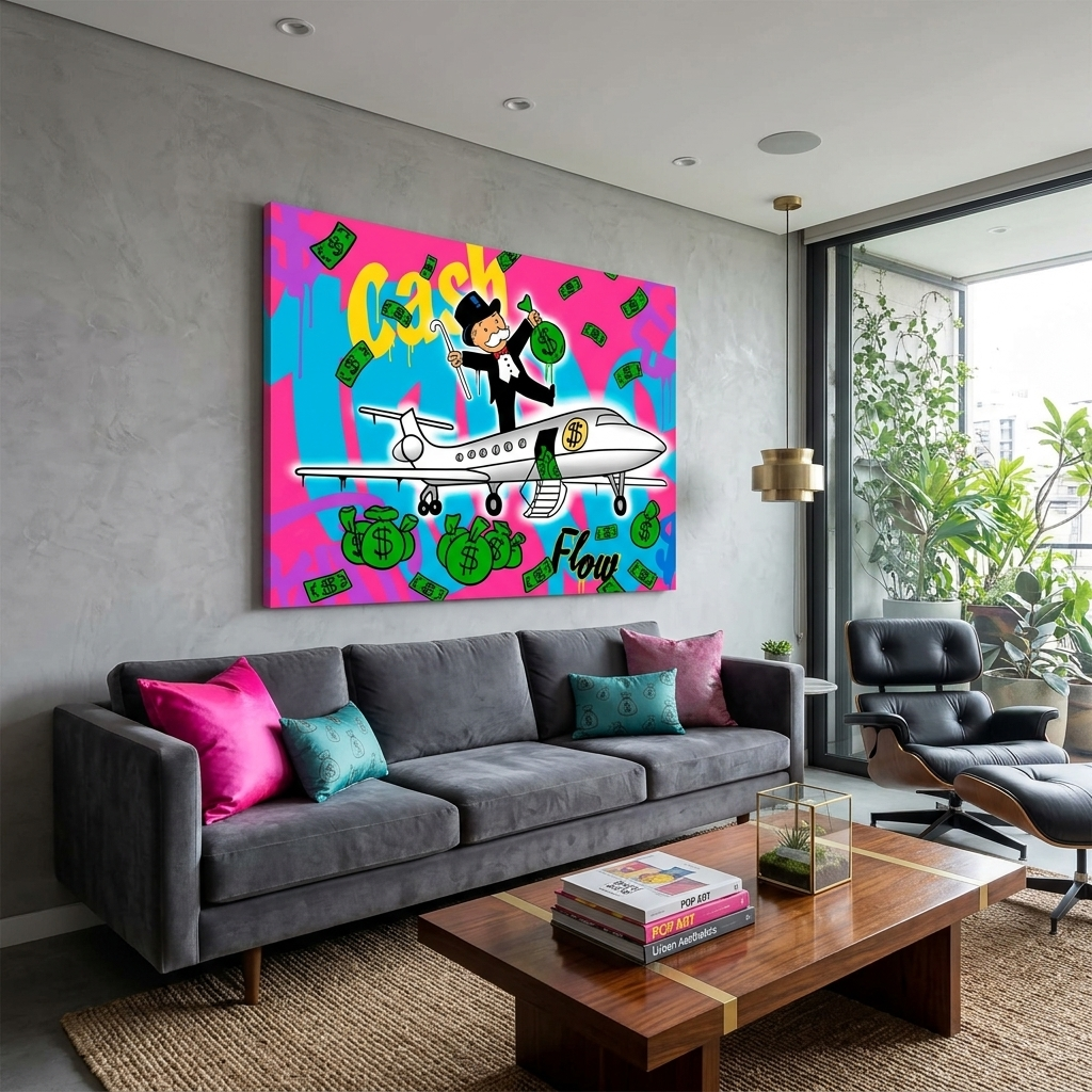 Cash Flow Inspirational Canvas Wall Art Print