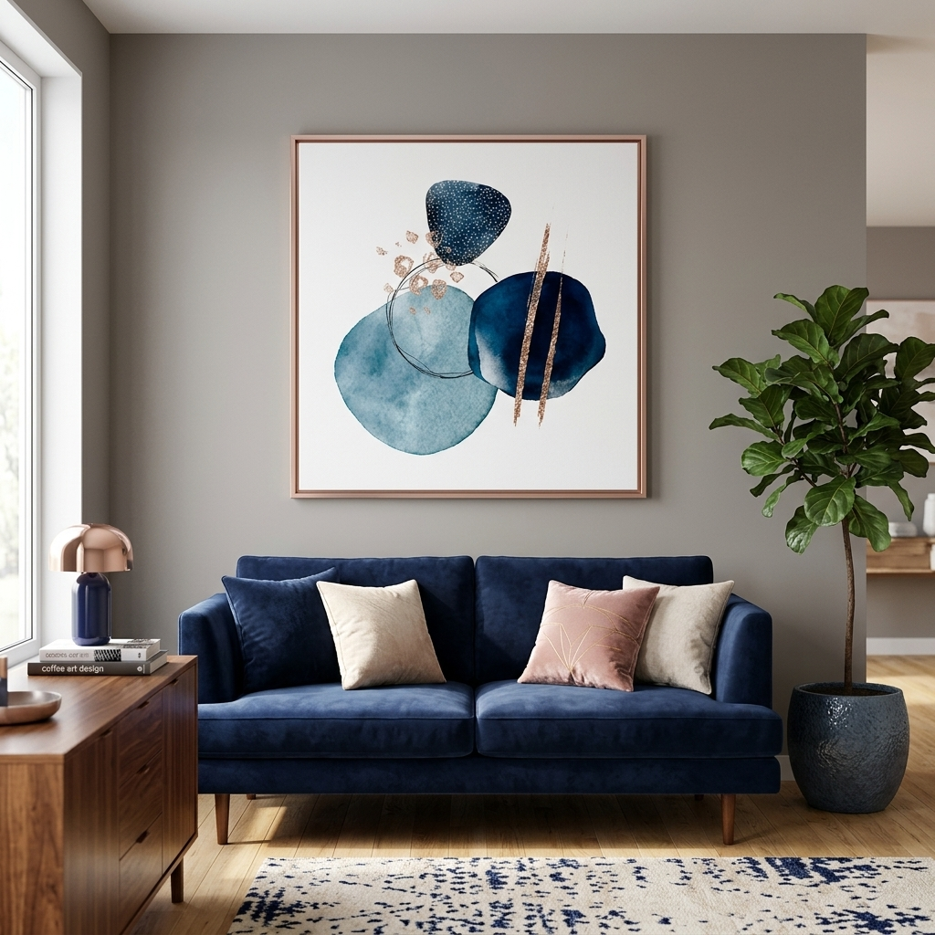 Geometric abstraction on white background Abstraction Canvas Wall Art Print