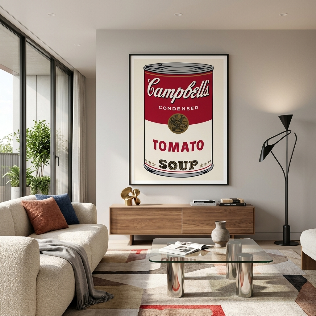 A can of tomato soup Reproduction Canvas Wall Art Print