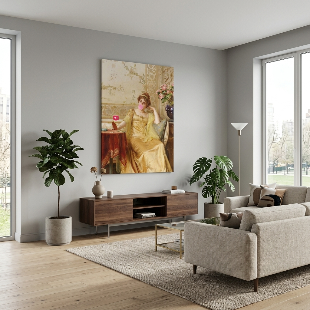 Canvas Wall Art Print Elegance with bubblegum and like