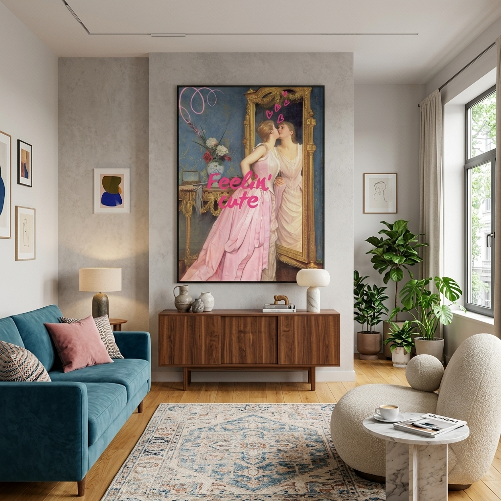 Canvas Wall Art Print Last look in the mirror. Feeling cute