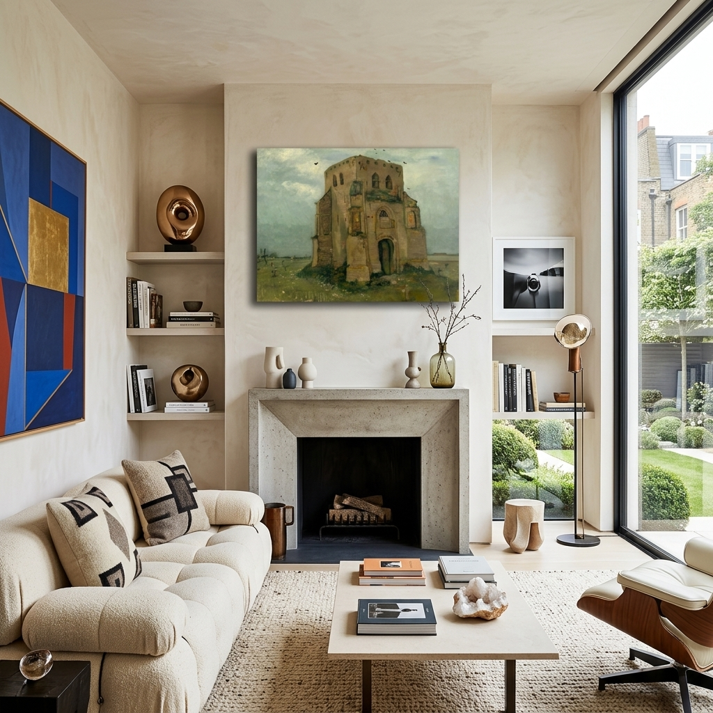The old church tower in Nuenen Van Gogh Reproduction Canvas Wall Art Print