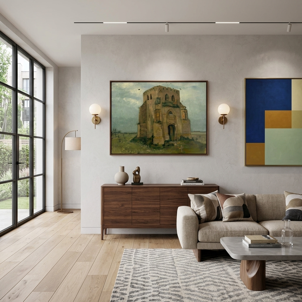 The old church tower in Nuenen Van Gogh Reproduction Canvas Wall Art Print