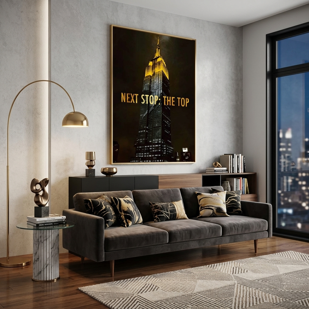 Empire State Building Motivational Canvas Wall Art Print