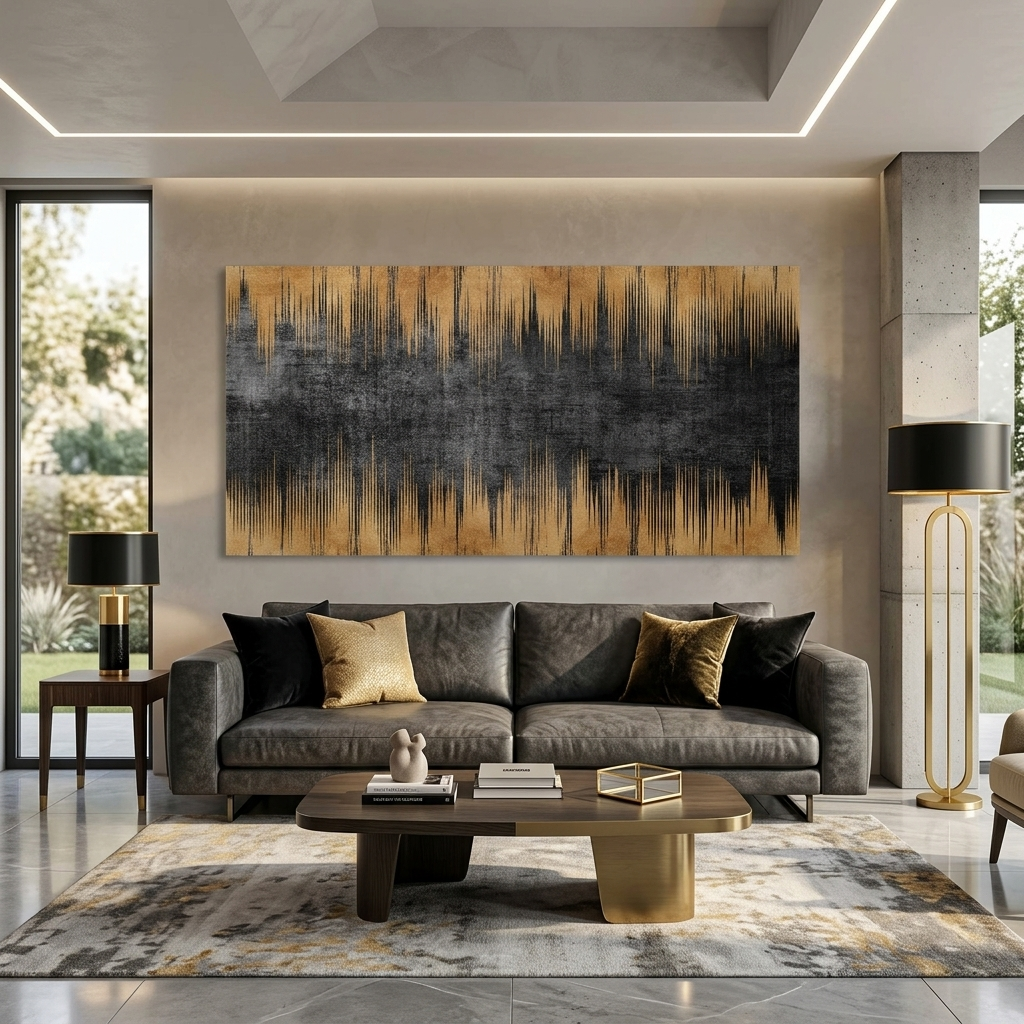 Vertical vertical lines on a dark gray background Abstraction Canvas Wall Art Print
