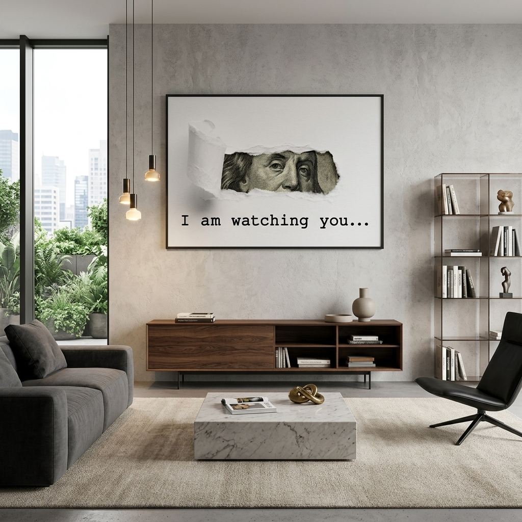 Dolar. I'm watching you. Inspirational Canvas Wall Art Print