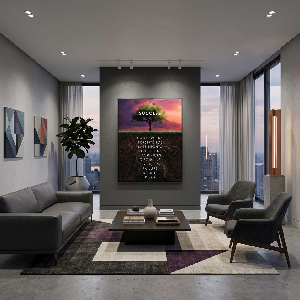 To motivate the Success tree Motivational Canvas Wall Art Print