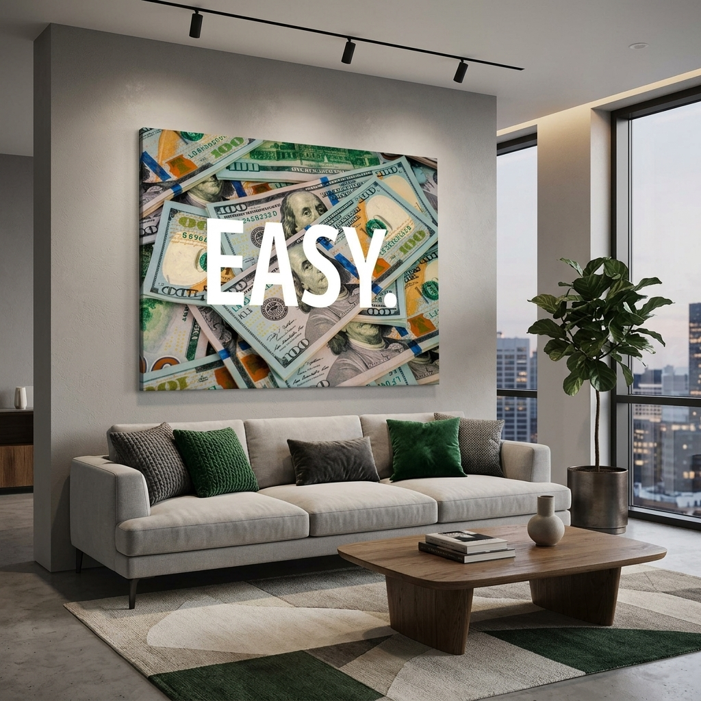 EASY. Inspirational Canvas Wall Art Print