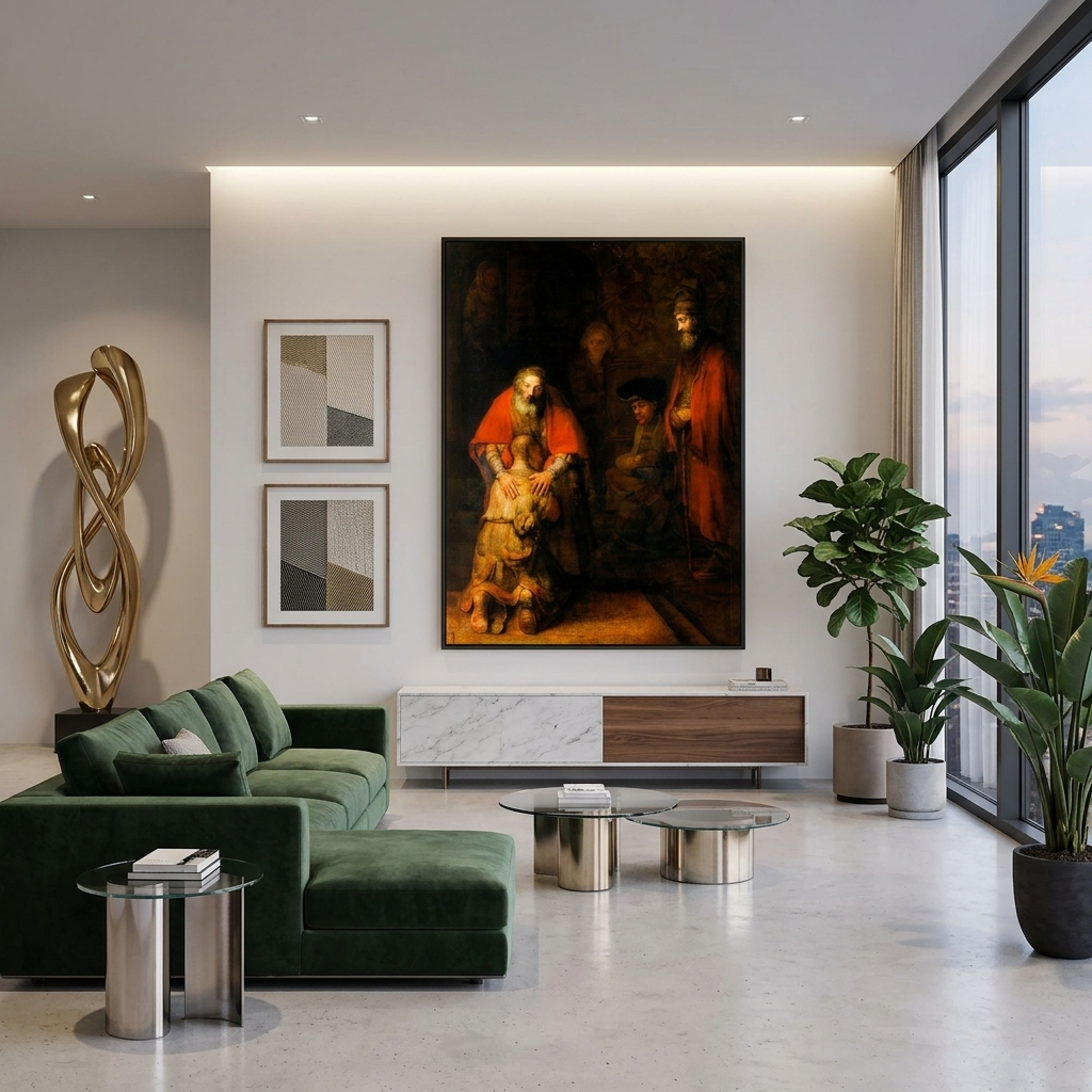The return of the prodigal son Reproduction Canvas Wall Art Print