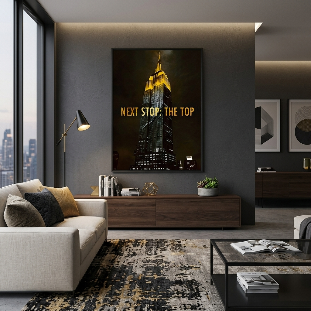 Empire State Building Motivational Canvas Wall Art Print