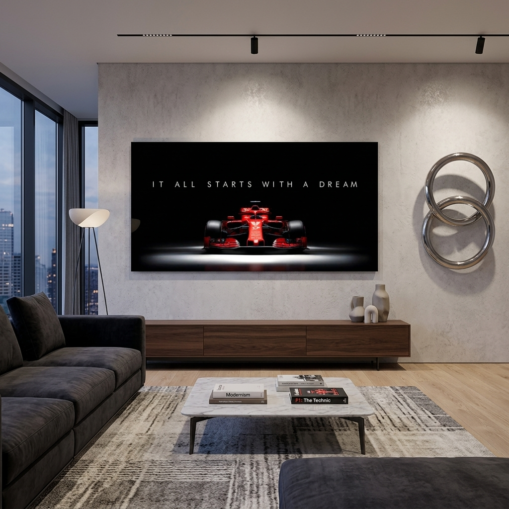 IT ALL STARTS WITH A DREAM FERRARI F1 Canvas Wall Art