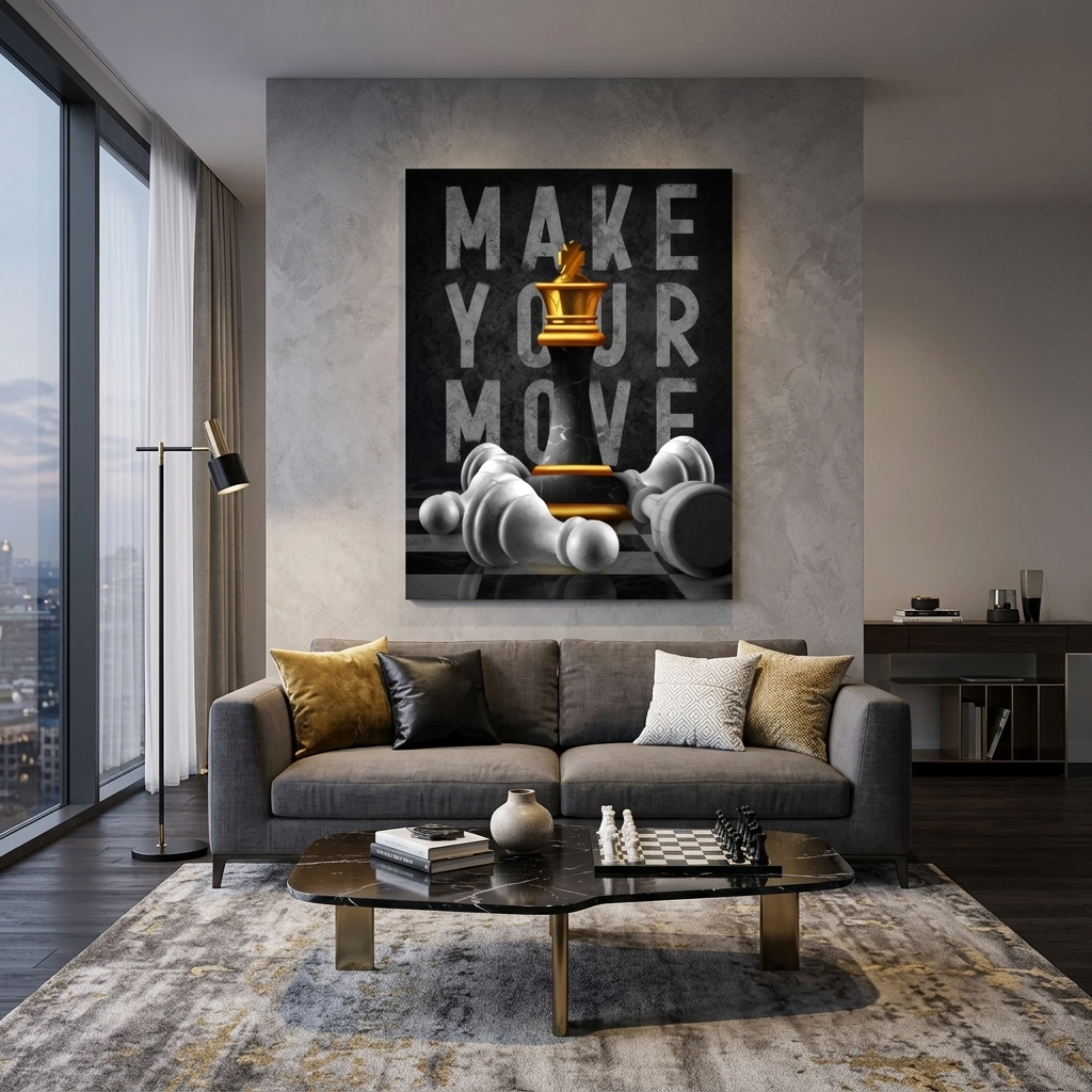 For motivation Make your move Motivational Canvas Wall Art Print
