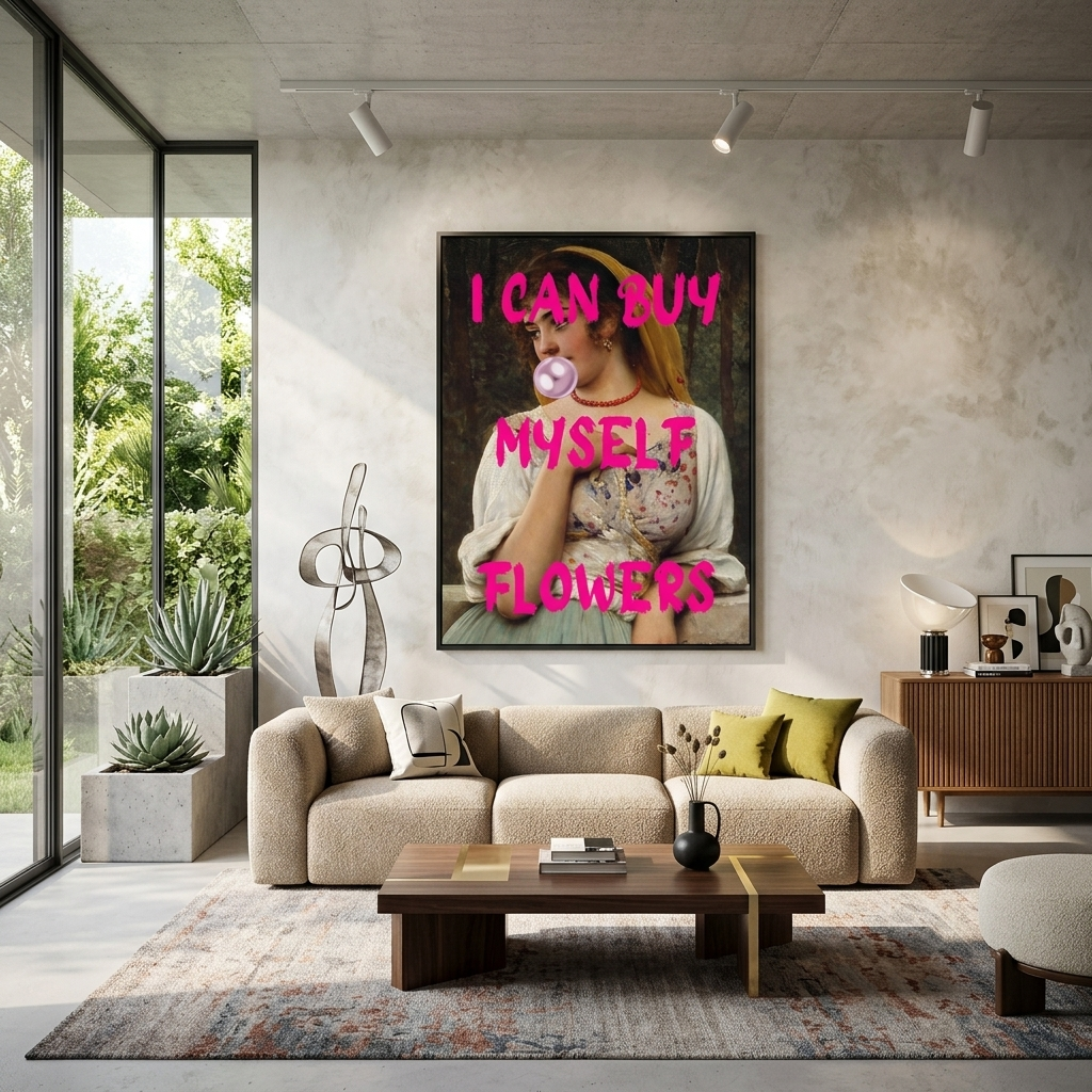 Canvas Wall Art Print I can buy myself flowers