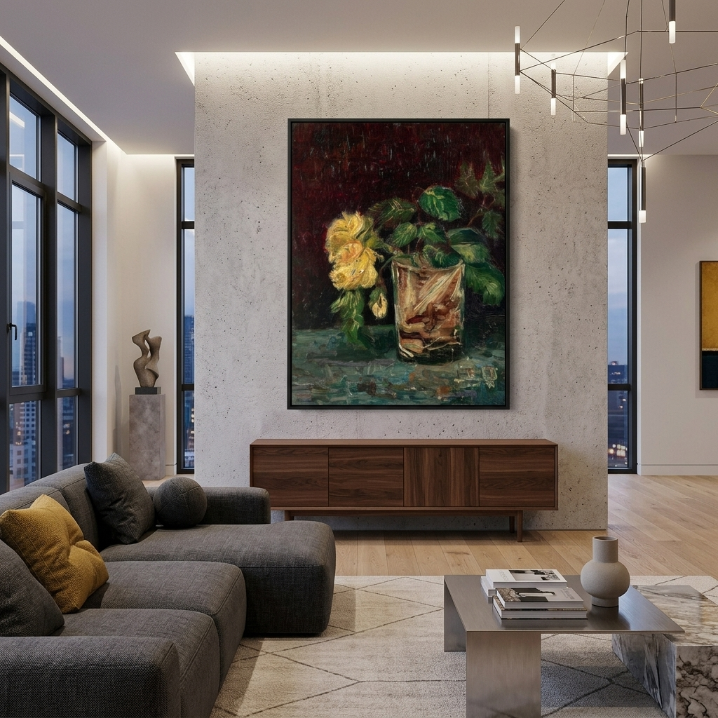 Yellow roses Reproduction Canvas Wall Art Print