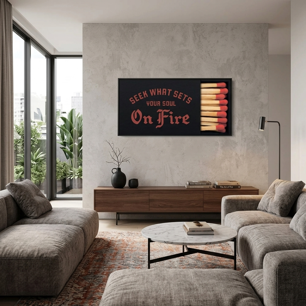To motivate Matches red Motivational Canvas Wall Art Print