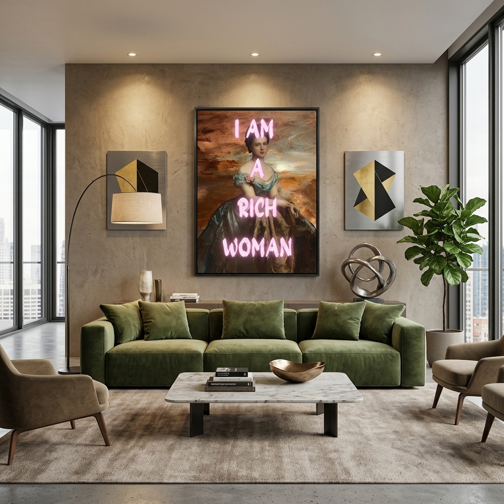 Canvas Wall Art Print I am a rich woman