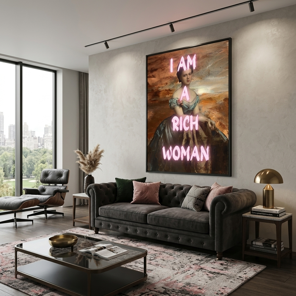 Canvas Wall Art Print I am a rich woman