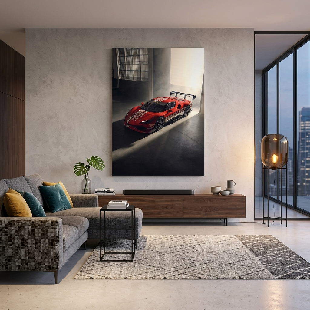 Ferrari 296 Challenge Canvas Wall Art Print