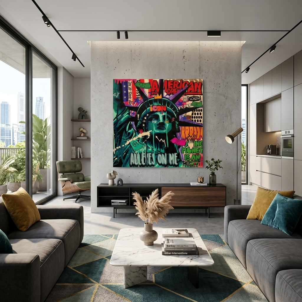 Statue of Liberty Pop Art Canvas Wall Art Print